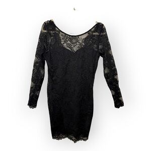 H&M Black Lace Sheath Dress Romantic Whimsigoth Witchy Gothic Style 12
